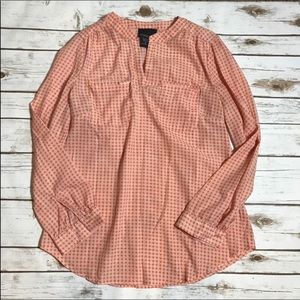 Cynthia Rowley Orange Circle Print Blouse